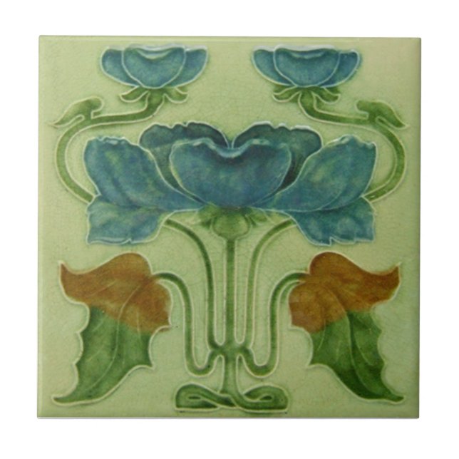 Reproduktionsantikviteten för art nouveau AN029 Kakelplatta (Framsidan)