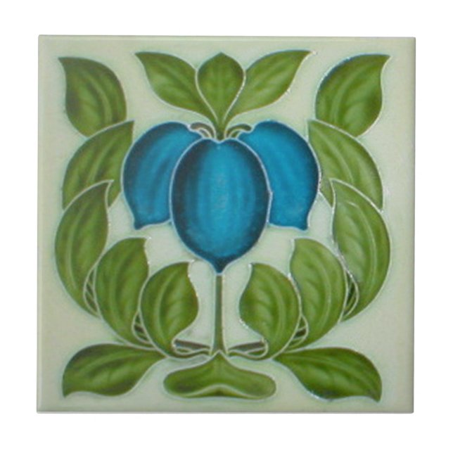 Reproduktionsantikviteten för art nouveau AN034 Kakelplatta (Framsidan)