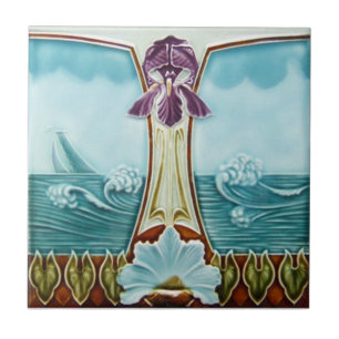 Reproduktionsantikviteten för art nouveau AN051 Kakelplatta