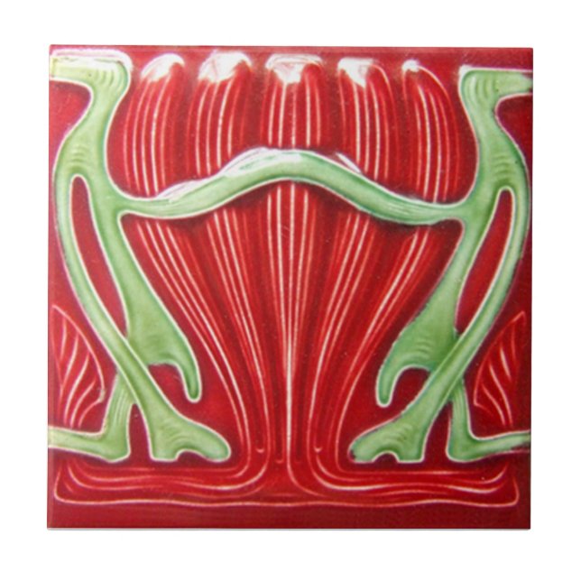 Reproduktionsantikviteten för art nouveau AN068 Kakelplatta (Framsidan)