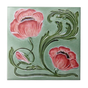 Reproduktionsantikviteten för art nouveau AN074 Kakelplatta