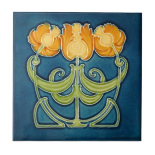 Reproduktionsantikviteten för art nouveau AN081 Kakelplatta