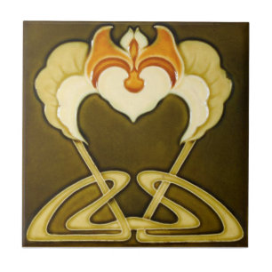 Reproduktionsantikviteten för art nouveau AN082 Kakelplatta