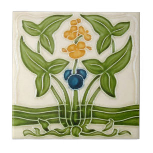 Reproduktionsantikviteten för art nouveau AN107 Kakelplatta