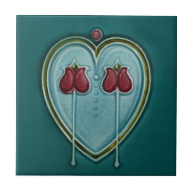 Reproduktionsantikviteten för art nouveau AN116 Kakelplatta (Framsidan)