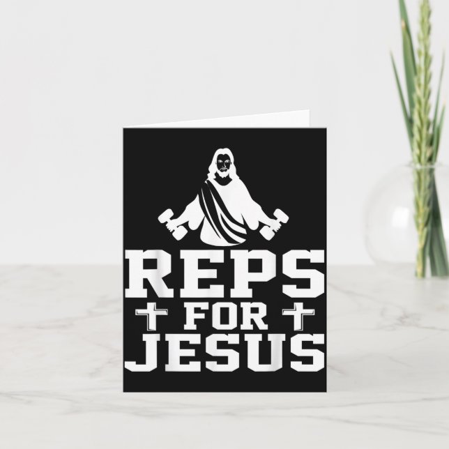 Reps For Jesus Funny Christian Gym Fitness Biceps  Kort (Framsida)