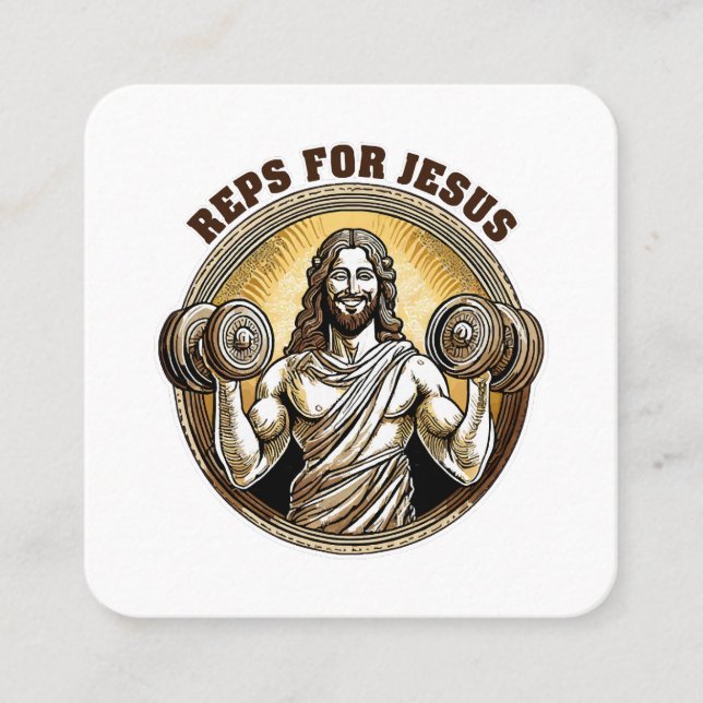 Reps för Jesus Fyrkantigt Visitkort (Framsida)