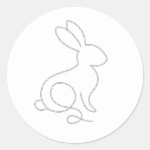 Repsnabbe Kanin Minimal Modern 1-årsdag Runt Klistermärke