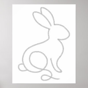 Repssak Bunny Kanin Minimal Modern Design Poster