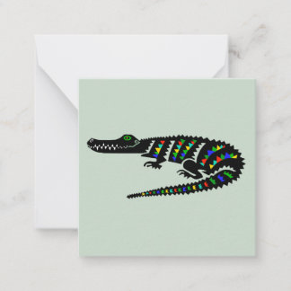 Reptil - CROCODILE - Wildlife - Nature - Grönt Anteckningskort