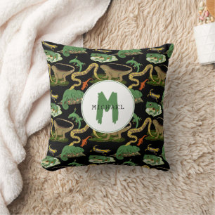 Reptil, Lizards & Amphibians Kids Monogram Kudde