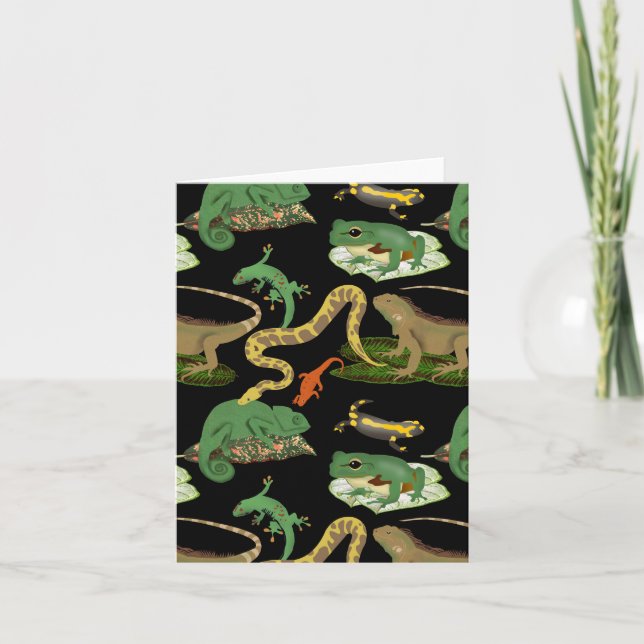 Reptil, Lizards och Amphibians Mönster Kort (Framsida)