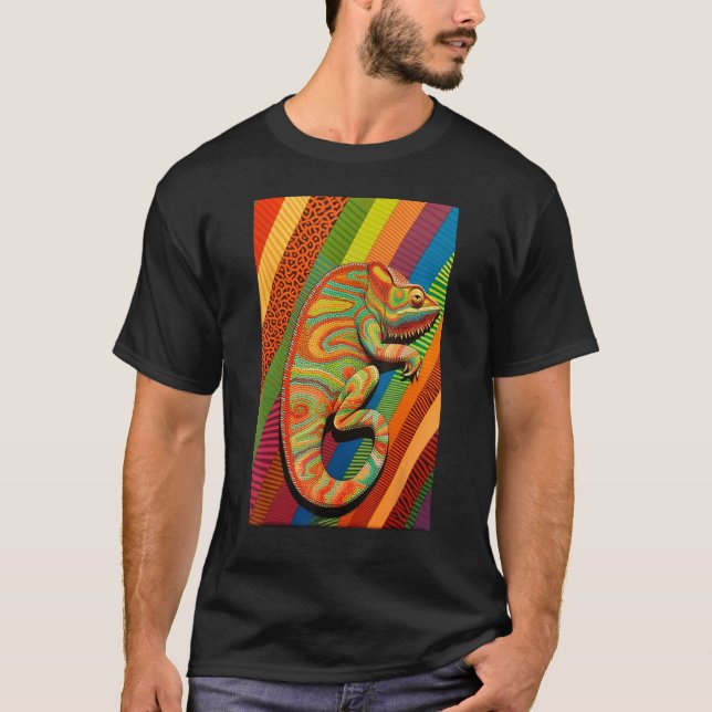 Reptile and Lizard Op Chameleon T Shirt (Framsida)
