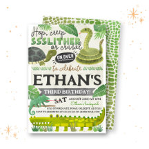 Reptile Barns födelsedag-inbjudan