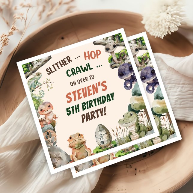 Reptile Barns födelsedag Party Pappersservett (Skapare uppladdad)