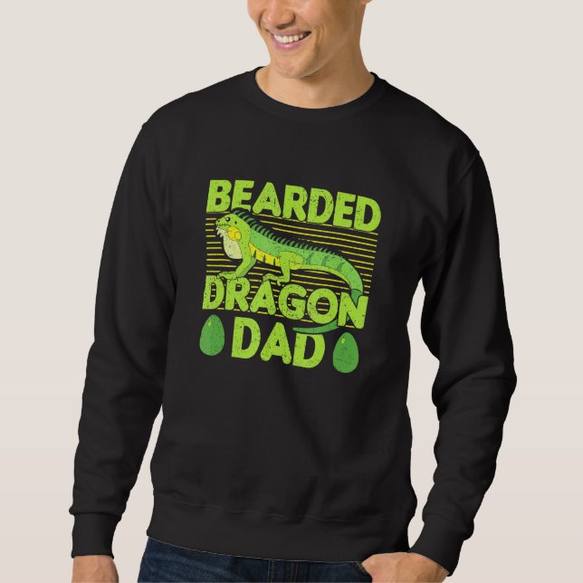 Reptile Beared Dragon Pappa Lång Ärmad Tröja (Framsida)