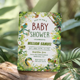 Reptile Boy Pojke Shower Inbjudningar