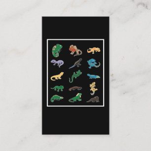 Reptile Collage Gecko Snake Lizard Visitkort
