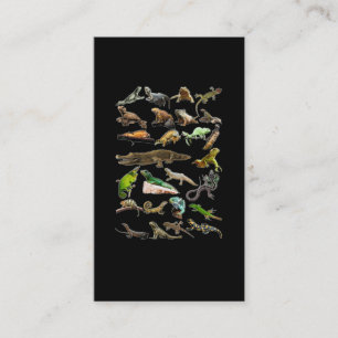 Reptile Collage Lizard Gecko Bearded Dragon Visitkort