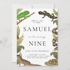 Reptile Födelsedagsfest inbjudan
