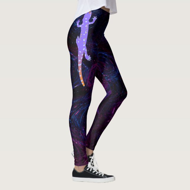 Reptile Inspired vibrant purple gecko Leggings  (Höger)