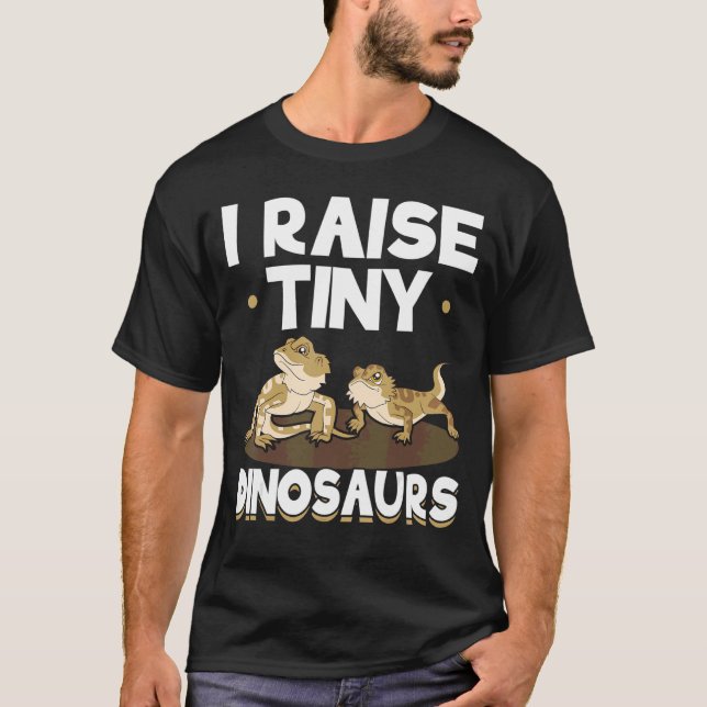 Reptile Lizard Tiny Dinosaur Bearded Dragon T Shirt (Framsida)