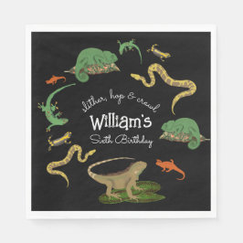 Reptile, Lizards Amphibians Barns födelsedag Party Pappersservett
