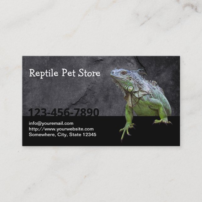 Reptile Pet Store Iguana Liguana Visitkort (Framsida)