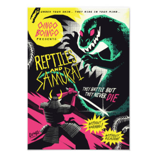 Reptiles and samurai art print fototryck