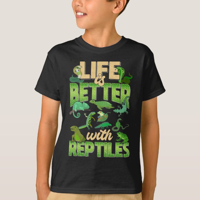 Reptiles Kärlek Lizard Gecko Snake Turtles T Shirt (Framsida)