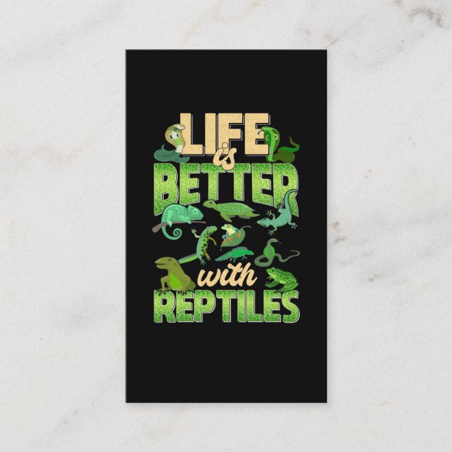 Reptiles Kärlek Lizard Gecko Snake Turtles Visitkort (Framsida)