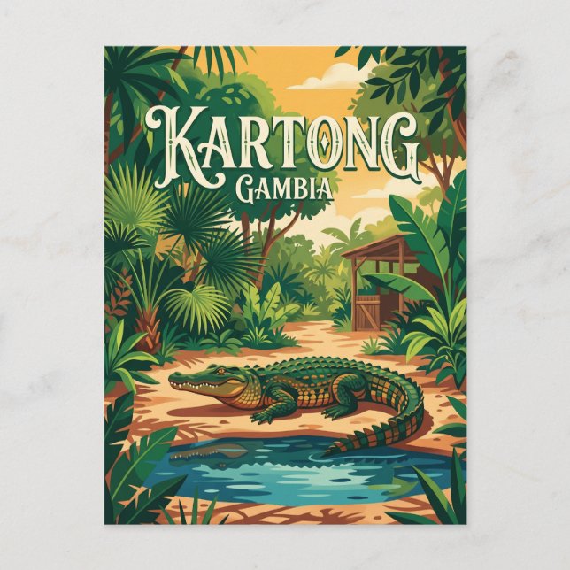 Reptilfarm, Kartong Gambia Vykort (Framsida)