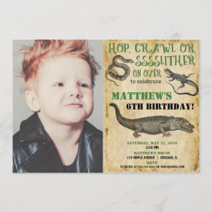 Reptilfödelsedagsinbjudningar, reptilshow inbjudningar