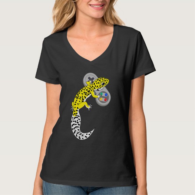 Reptilfönster för Gecko-videospel T Shirt (Framsida)