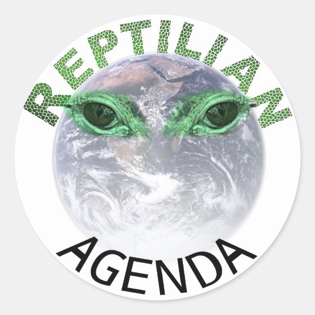 Reptilian Agenda Runt Klistermärke (Framsida)