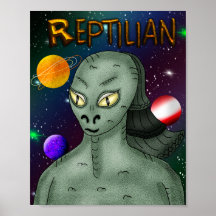 Reptilian Alien med bakgrunden Rymden