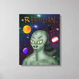 Reptilian Alien med Rymden Canvastryck