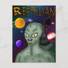 Reptilian Alien med Rymden Vykort