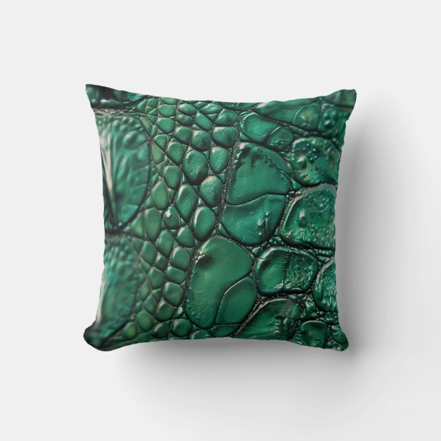Reptilian Chic Emerald Design Kudde (Framsida)