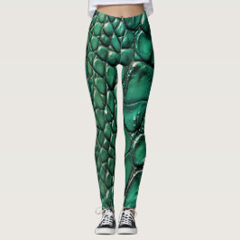 Reptilian Chic Emerald Design Leggings