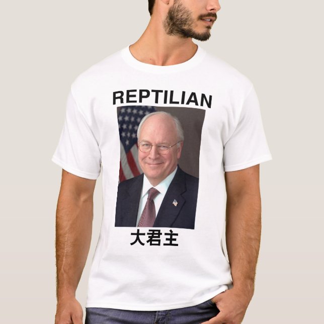 Reptilian Dick Cheney Overlord shirt T Shirt (Framsida)