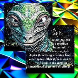 Reptilian Lizard Man Alien Extraterrestrial Anteckningskort
