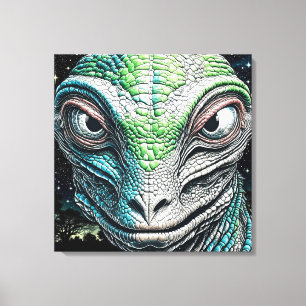 Reptilian Lizard Man Alien Extraterrestrial Canvastryck
