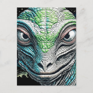 Reptilian Lizard Man Alien Extraterrestrial Vykort