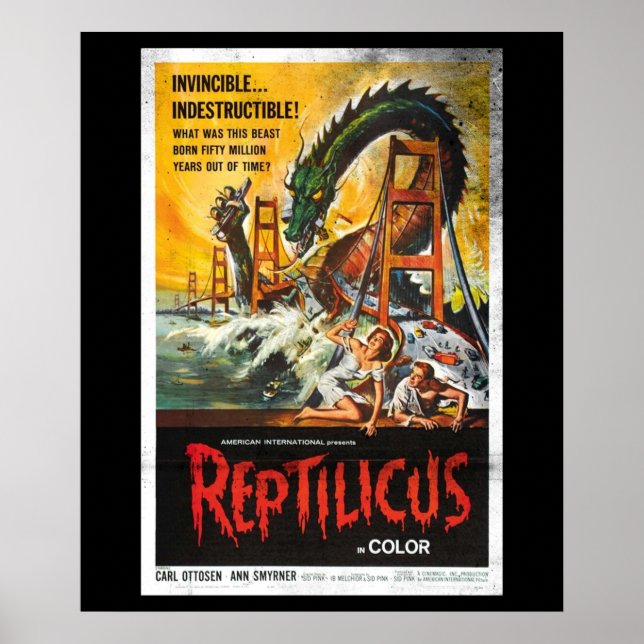 Reptilicus Monster Vintage Movie Poster (Framsidan)
