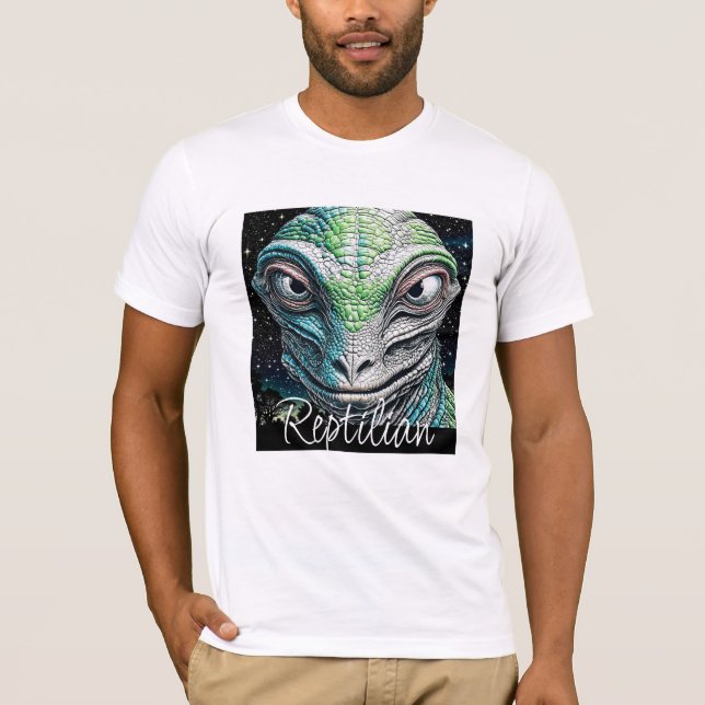 Reptilisk ödlemannaliknande utomjordiskt väsen t shirt (Framsida)