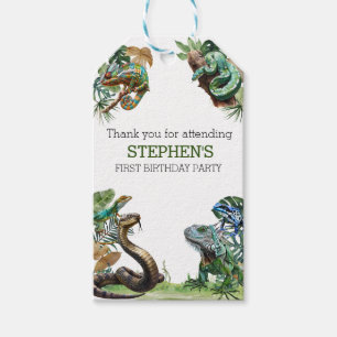 Reptilt Slither Crawl Snake Turtle Birthday Presentetikett