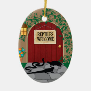 Reptilvälkomnande Julgransprydnad Keramik
