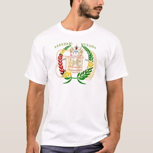 Republic of Guyana 50th självständighetårsdag Tee Shirt (Framsida)