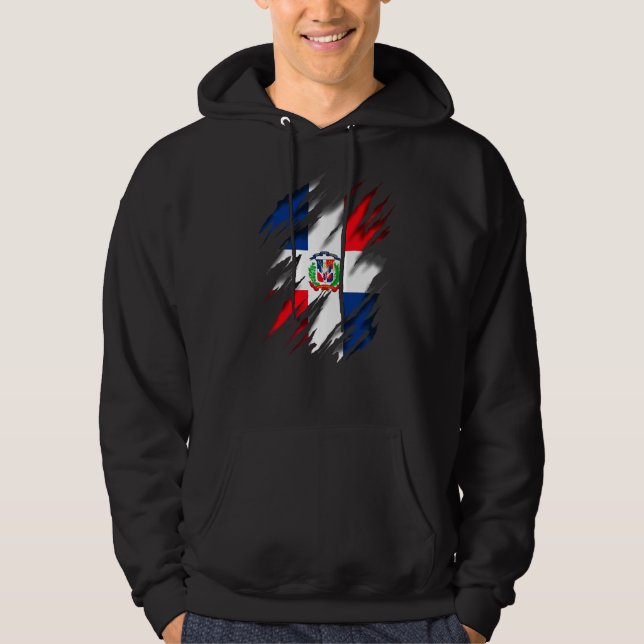 Republica Dominicana Flagga Dominikanska republike Hoodie (Framsida)